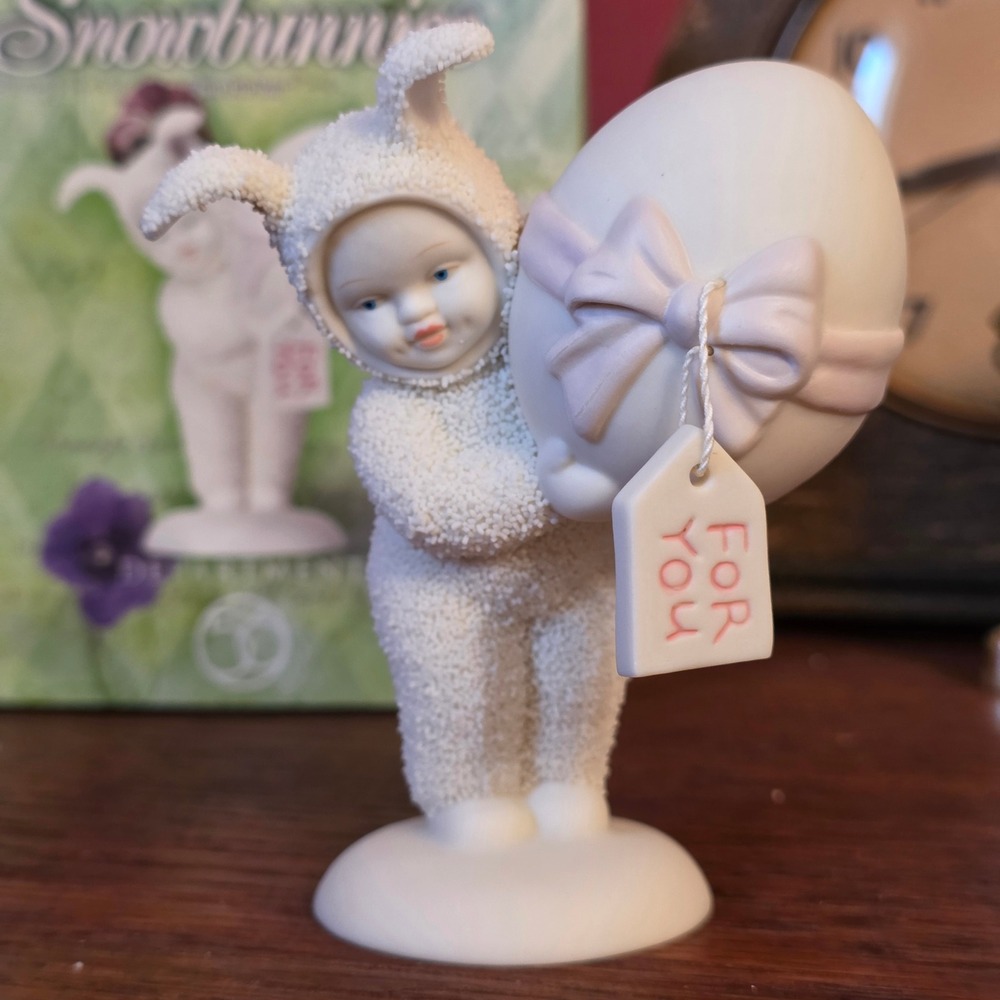 DEPARTMENT 56 Snowbunnies Just For You Figurine 1999 Easter Bunny‎ Egg BOXED